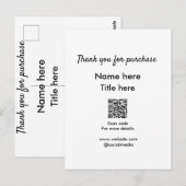 「こちら購入名タイトル スキャンQRコードに感謝」 ポストカード (正面/裏面)