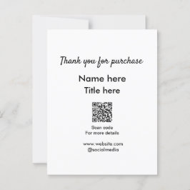 「こちら購入名タイトル スキャンQRコードに感謝」 ポストカード