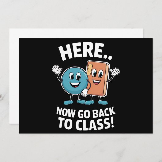 こちら すぐに戻る 授業 学校 看護師 医療専門家 プロ 招待状 (正面/裏面)