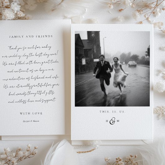 「こちら」の写真サンキューカード 招待状