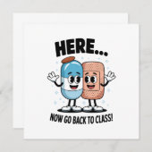 こちら  今すぐ 授業に戻る 学校 看護師 医療専門家向け 招待状 (正面/裏面)