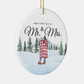 こぢんまりとした山のクリスマスの飾り セラミックオーナメント (右)