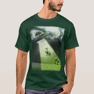 こっけいなUFO牛外転のTシャツ Tシャツ