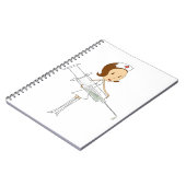 こっけいに特大スポイトを持つ伝統的なナース ノートブック (左側)