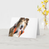 こっけい者つばカードのコリー カード (黄色い花)