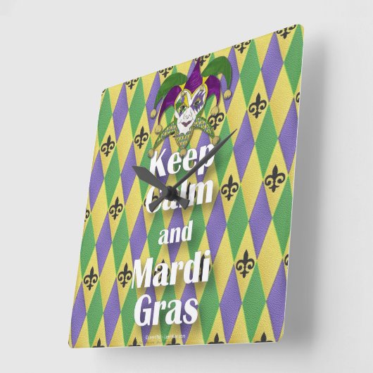 こっけい者のマスクは平静および謝肉祭を保ちます スクエア壁時計 (傾斜)