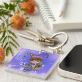 こっけい者の女の子Keychain キーホルダー (正面右)