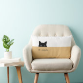 こっそり猫が人々を覗く写真 ゴールドスロー枕 ランバークッション (椅子)