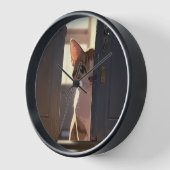 こっそり猫 壁時計 (傾斜)