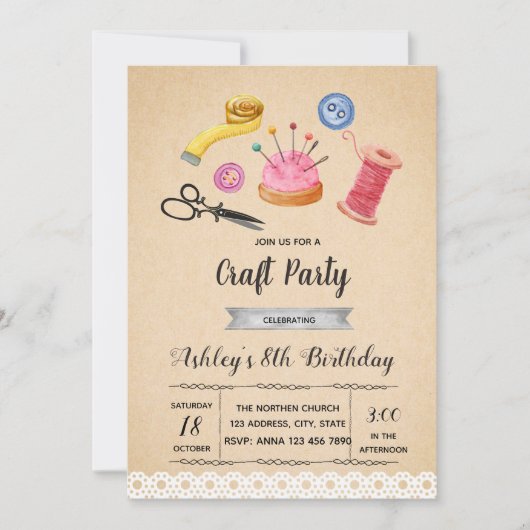 こったパーティーの招待状 招待状 (正面)