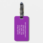 こっちだ！カスタムラゲおもしろいージタグ – 紫 ラゲッジタグ (裏面縦)