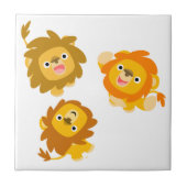 「こっちよ!!」 かわいい漫画ライオンズタイル タイル (正面)