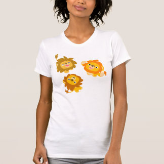 「こっちよ!!」 かわいい漫画ライオンズ女性Tシャツ Tシャツ