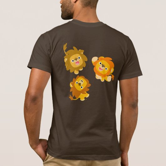 「こっちよ!!」 かわいい漫画ライオンズTシャツ(背中) Tシャツ (裏面)