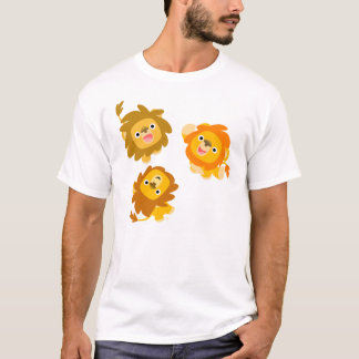 「こっちよ!!」 可愛い漫画ライオンズチルドレンTシャツ Tシャツ