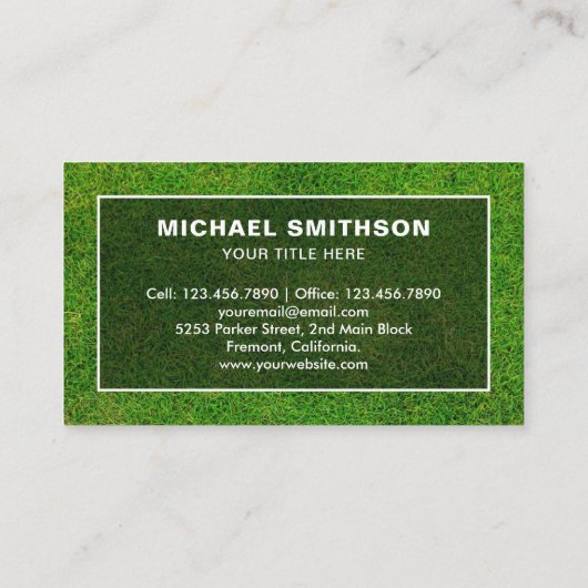 こてガーデニング造園気に芝生 名刺 (裏面)
