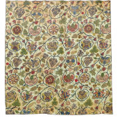 こて貝刺繍果実・花 シャワーカーテン (正面)