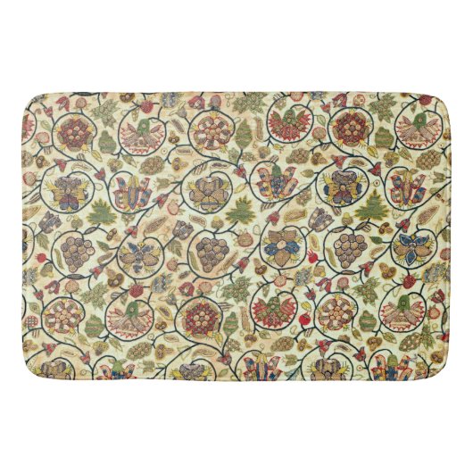 こて貝刺繍果実・花 バスマット (正面)