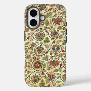 こて貝刺繍果実・花 iPhone 16ケース