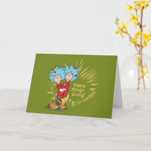 ことの1つ ことの2つ ハッピィ・シングス・ギヴィング! カード (黄色い花)