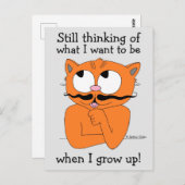 ことわざおもしろいの口ひげ猫 ポストカード (正面/裏面)