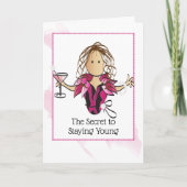 ことわざおもしろいアフリカ系アメリカ人の老婦人誕生日 カード (正面)