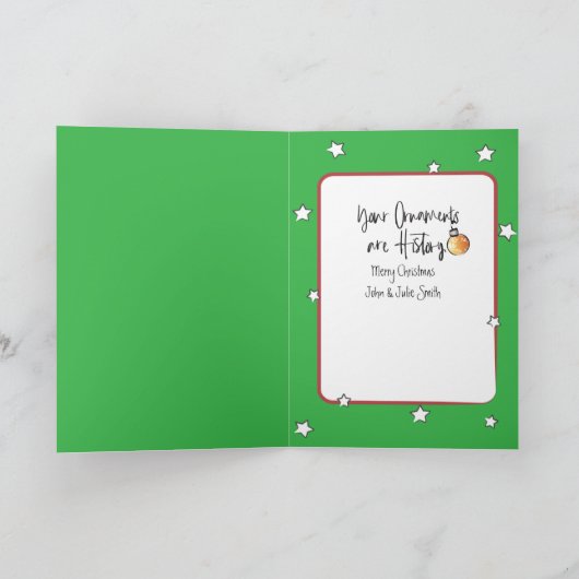 ことわざおもしろいクリスマス猫漫画ユーモアのある カード (内部)