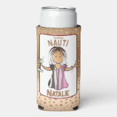 ことわざおもしろいクルーズバカンス感じズナウティ スリム缶クーラー (Seltzer正面)