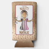 ことわざおもしろいクルーズバカンス感じズナウティ スリム缶クーラー (裏面)