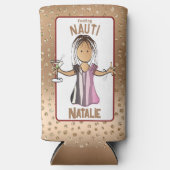 ことわざおもしろいクルーズバカンス感じズナウティ スリム缶クーラー (正面)