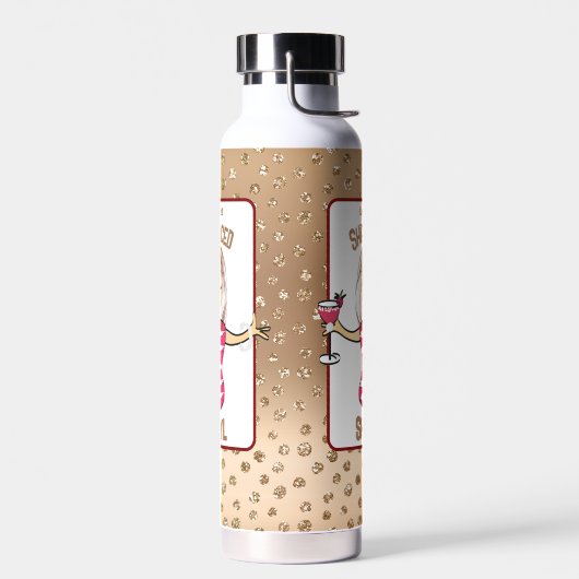 ことわざおもしろいスナーキー漫画レディーバケーション ウォーターボトル (左面)
