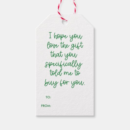 ことわざおもしろいプレゼント・クリスマスが大好きでほしい ギフトタグ (正面)