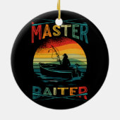 ことわざおもしろいマスターベイターヴィンテージサンセット魚釣り セラミックオーナメント (裏面)