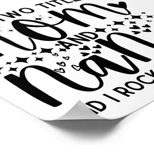 ことわざおもしろいママとナナの2つのタイトルがある ポスター (角)