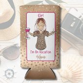 ことわざおもしろいマンガースアッシー族の女の子週末 スリム缶クーラー