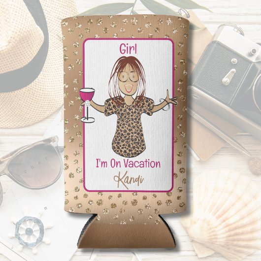 ことわざおもしろいマンガースアッシー族の女の子週末 スリム缶クーラー