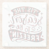 ことわざおもしろいレッドプレイドチスザシーズンホリデースノー ガラスコースター (裏面)