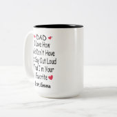 ことわざおもしろい付きパパ用名前をカスタムする贈答品 ツートーンマグカップ (正面左)