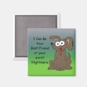 ことわざおもしろい付き漫画の犬 マグネット (正面/裏面)