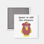 ことわざおもしろい付き漫画チキン マグネット (正面/裏面)