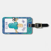 ことわざおもしろい成熟男性マンガバケーション ラゲッジタグ (正面横)