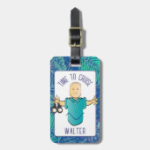 ことわざおもしろい成熟男性マンガバケーション ラゲッジタグ (正面縦)