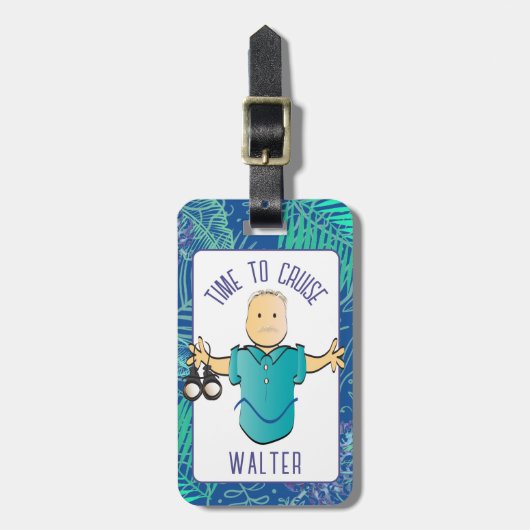 ことわざおもしろい成熟男性マンガバケーション ラゲッジタグ (正面縦)