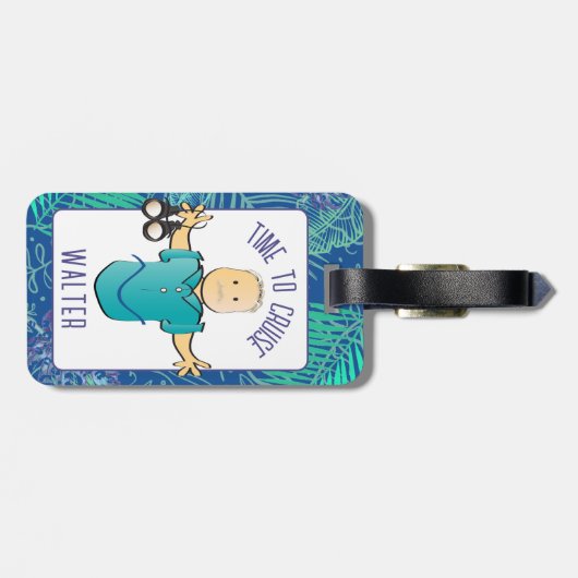 ことわざおもしろい成熟男性マンガバケーション ラゲッジタグ (裏面横)