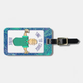 ことわざおもしろい成熟男性マンガバケーション ラゲッジタグ (正面横)