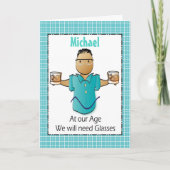 ことわざおもしろい民族男性マンガードリンク誕生日 カード (正面)