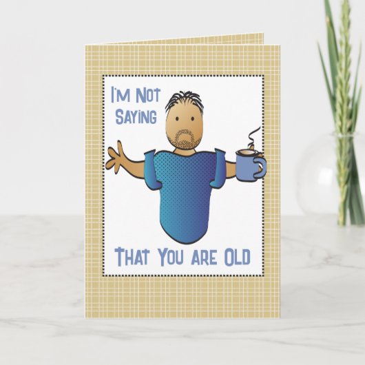 ことわざおもしろい民族男性マンガ誕生日 カード (正面)