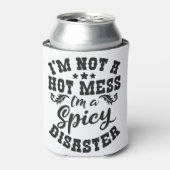 ことわざおもしろい私は熱い混乱ではない私はスパイシーな災害 缶クーラー (缶正面)