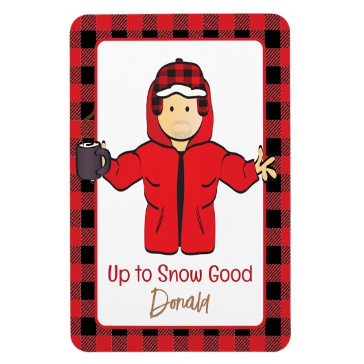 ことわざおもしろいfor himウィンタースノーアラスカンバケーション マグネット (縦)