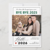 ことわざさよなら2024年ユニークハッピーニューイヤー写真 シーズンカード (正面)